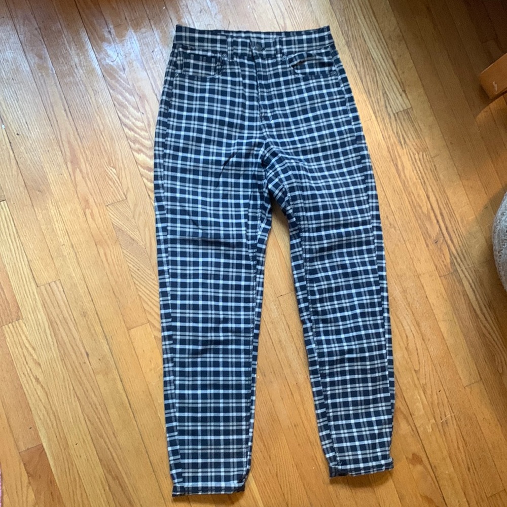 Plaid checkered AE high waisted jeans